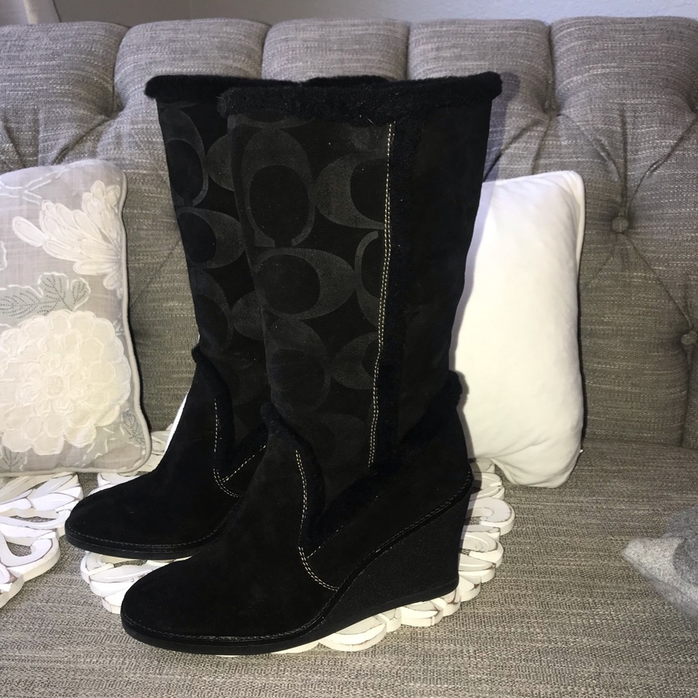 Coach Jordana Wedge Heels Boots Woman’s 9.5